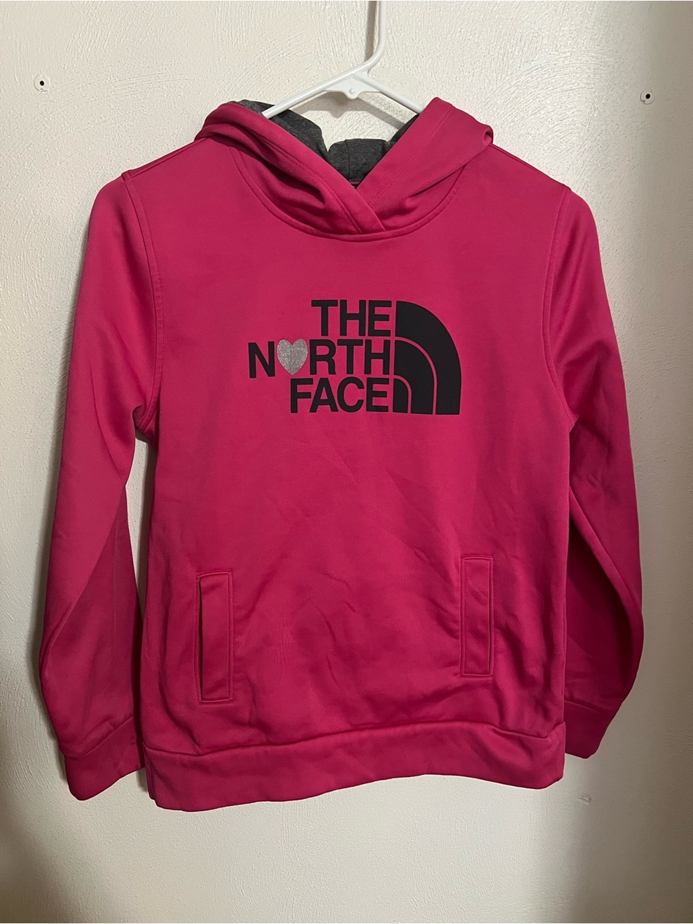 THE NORTH FACE Classic Outdoor Athleisure Quick Dry Hoodie Pink Grey Girl's Sz L